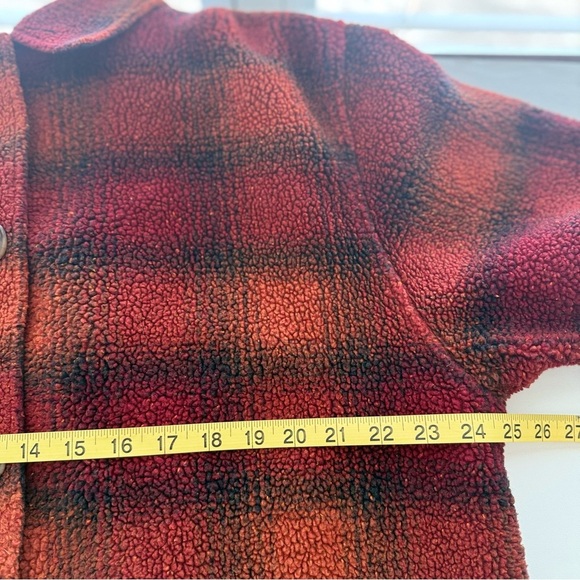 Vintage Eddie Bauer Women’s Petite XL Plaid Sherpa Jacket 90s Grunge Canada - Picture 7 of 13